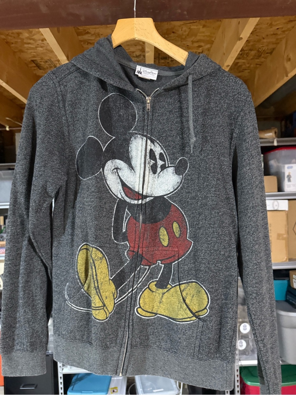 Disney Parks Mickey Mouse Graphic Zip-Up Hoodie - Dark Gray